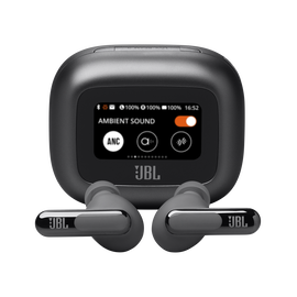 JBL Live Beam 3 - Black - True wireless noise-cancelling closed-stick earbuds - Hero